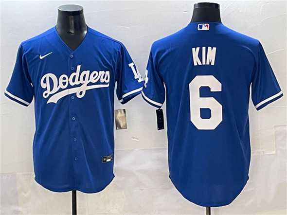 Men%27s Los Angeles Dodgers #6 Hyeseong Kim Royal Cool Base Stitched Jersey